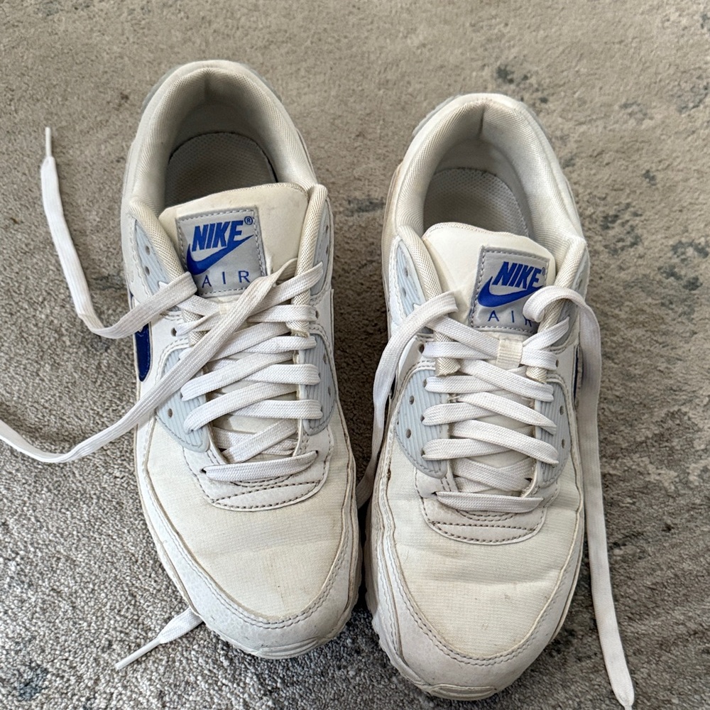 Nike Air Max White and Blue Sneakers